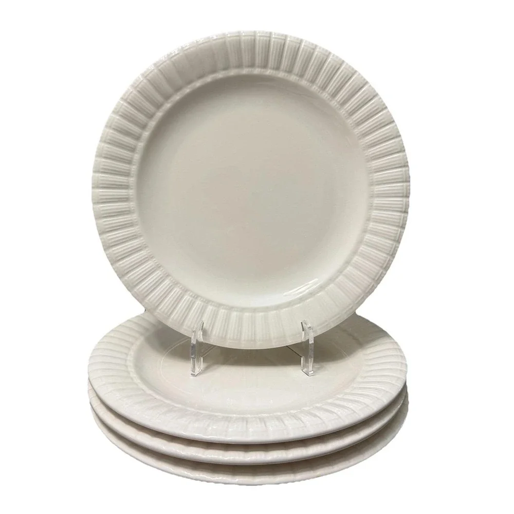 Pier 1 Lunca Blanca White Salad Plate Set of 4 Dishwasher Safe 8